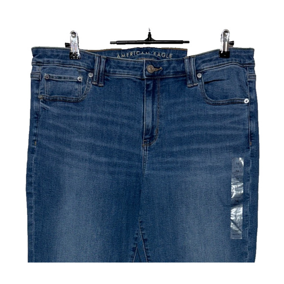 American Eagle Jeans Womens 16 Blue Fits 36x32 Low Rise Flare Next Level Stretch - Picture 5 of 11